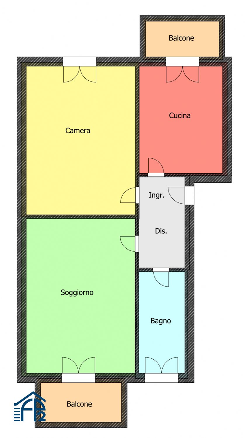 Bilocale con cucina abitabile