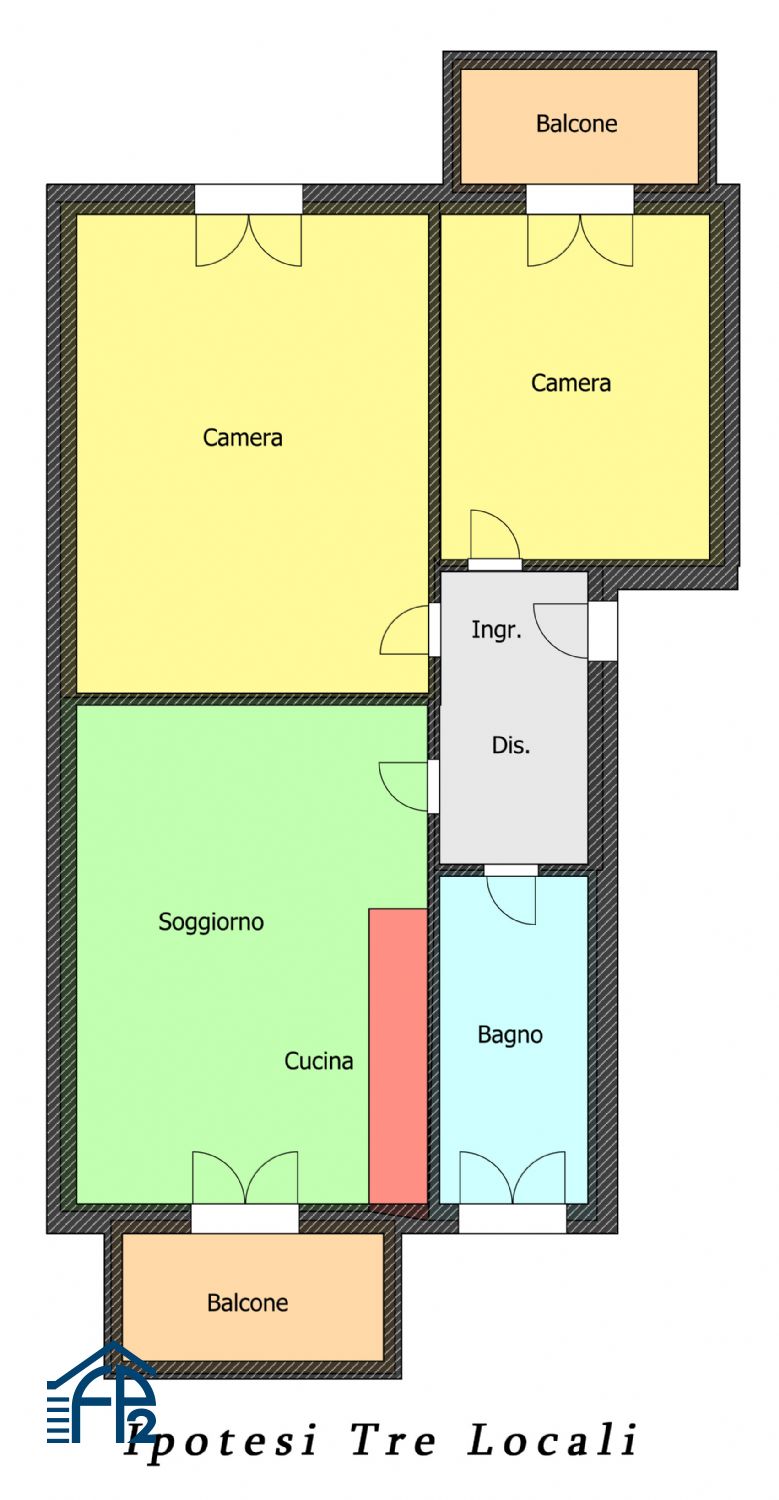 Bilocale con Cucina Abitabile