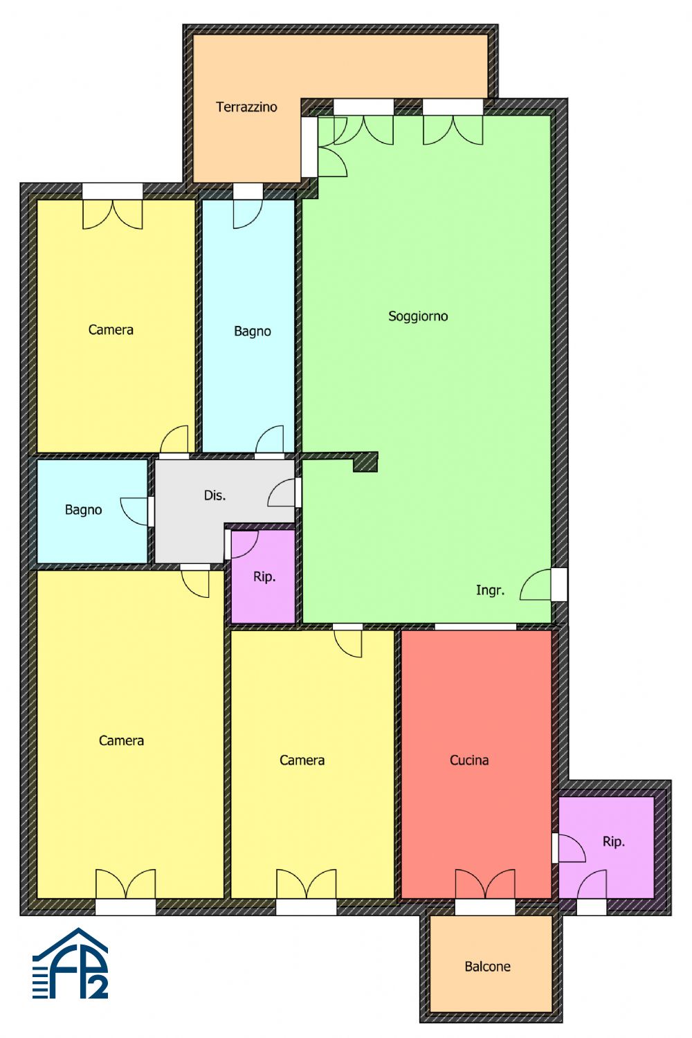 Quadrilocale panoramico in stabile signorile