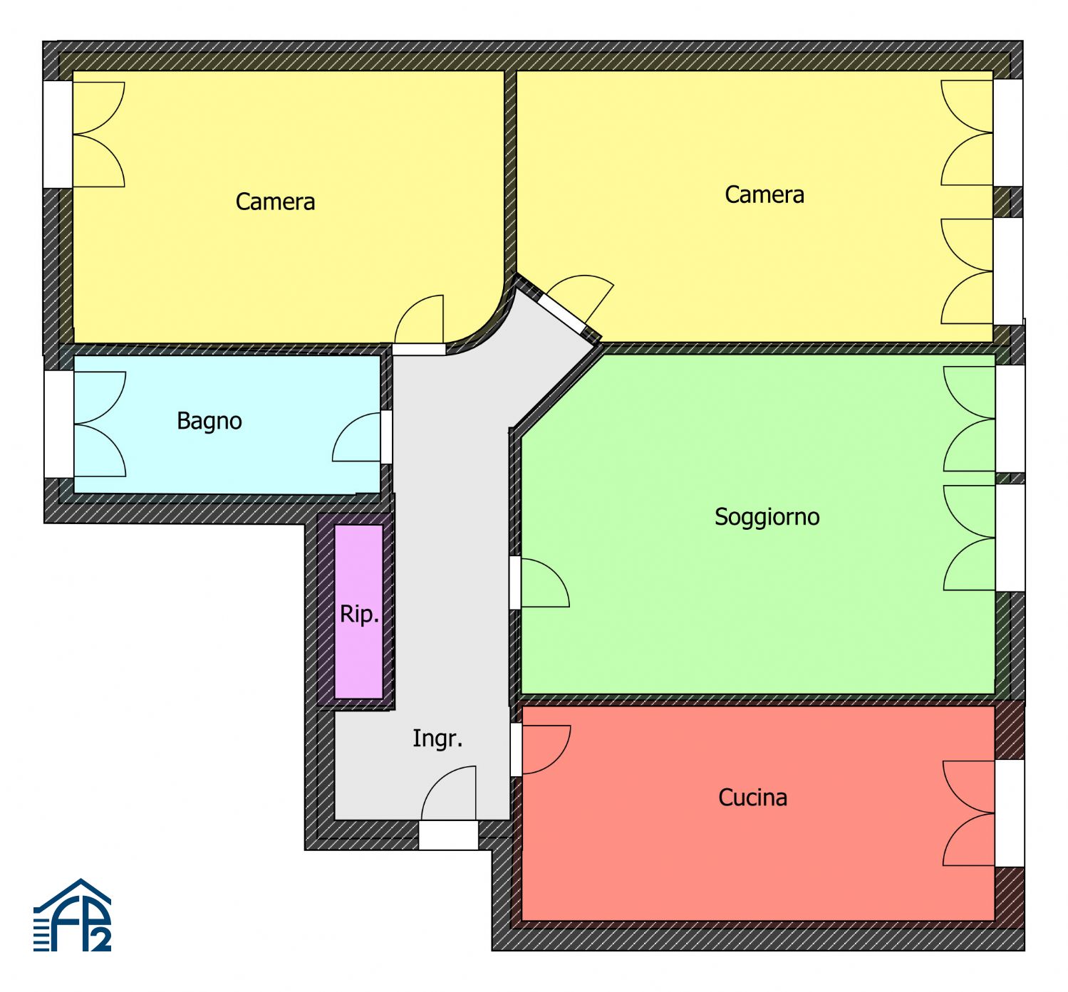 Trilocale con Cucina Abitabile