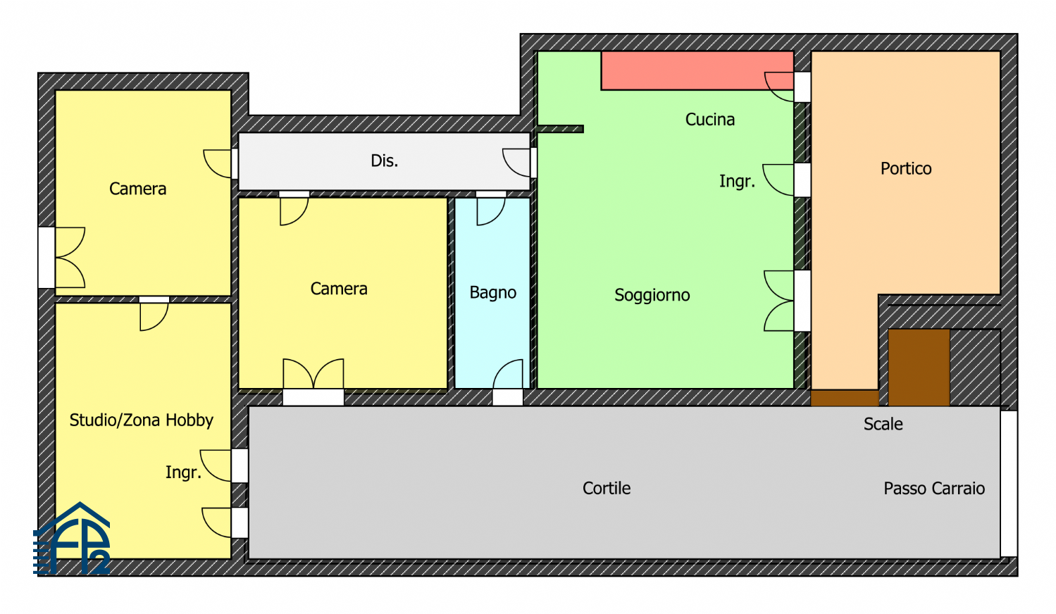 Porzione di  Villetta Bifamiliare con cortile privato